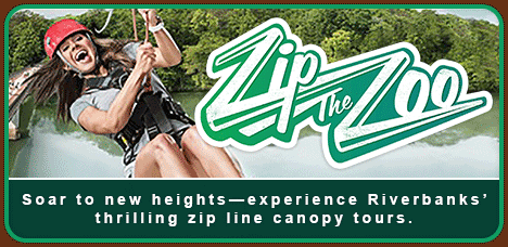 Zip the Zoo :: ZOOm the River. Soar to new heights—experience Riverbanks’ thrilling zip line canopy tours.